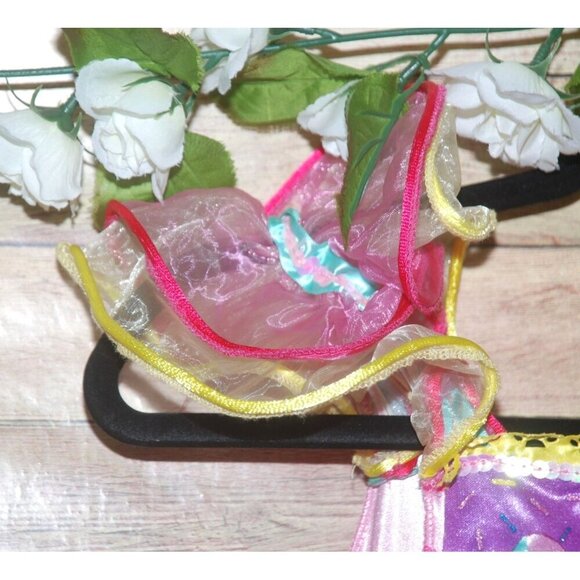 Girls Handmade Candy Girl Halloween Costume Tutu Dress Size M Layered Tulle Bow - Picture 3 of 8